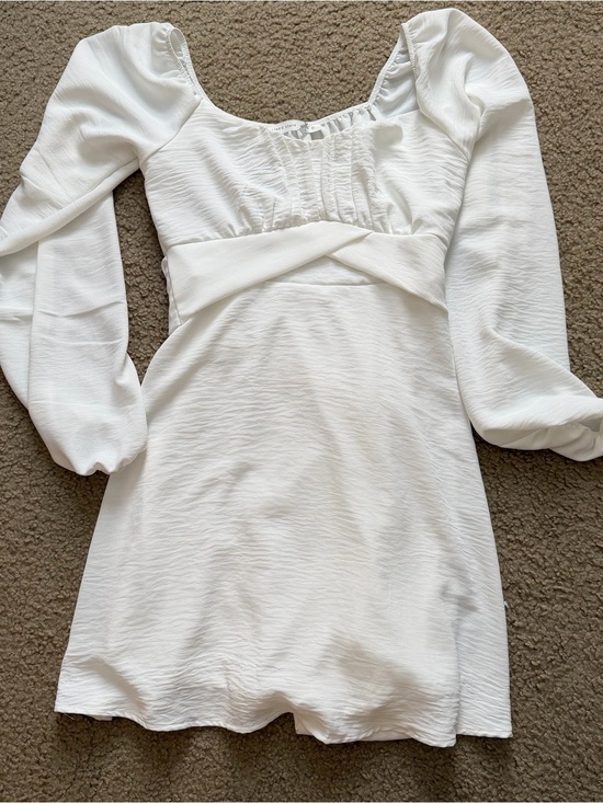Altar'd State Dresses & Skirts - Altar’d State White Puff-Sleeve Mini Dress